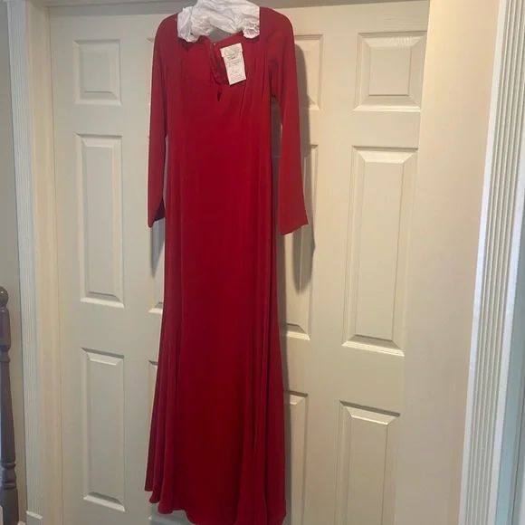 Badgley Mischka VINTAGE RED jersey gown size 8 - Picture 1 of 15